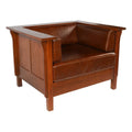 Leather Panel Side Arm Chair J9424