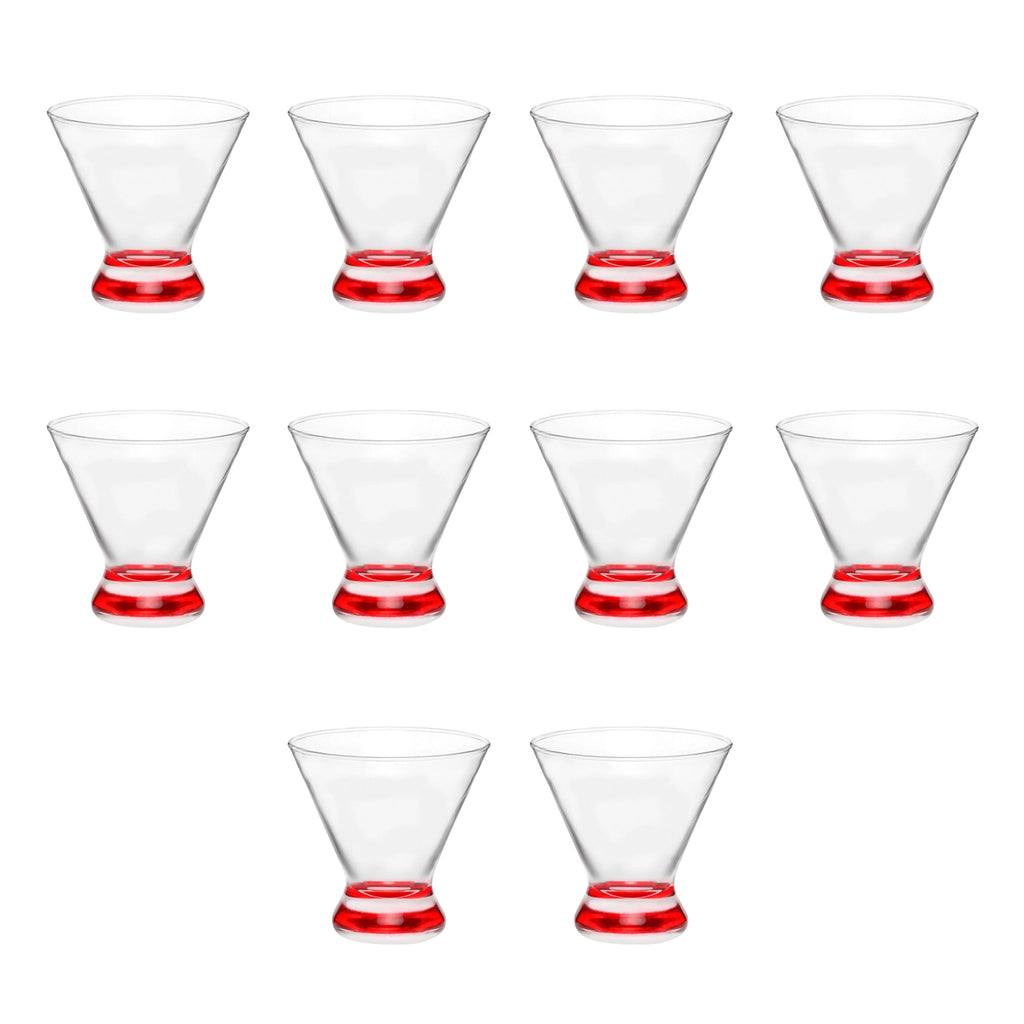 Martini Glasses 8.25 oz Set of 10 Red N433197