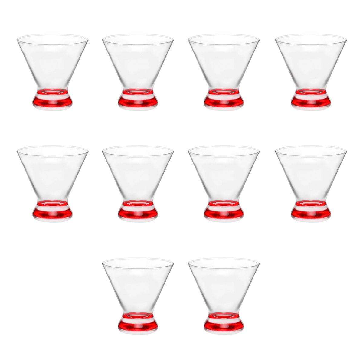Martini Glasses 8.25 oz Set of 10 Red N433197