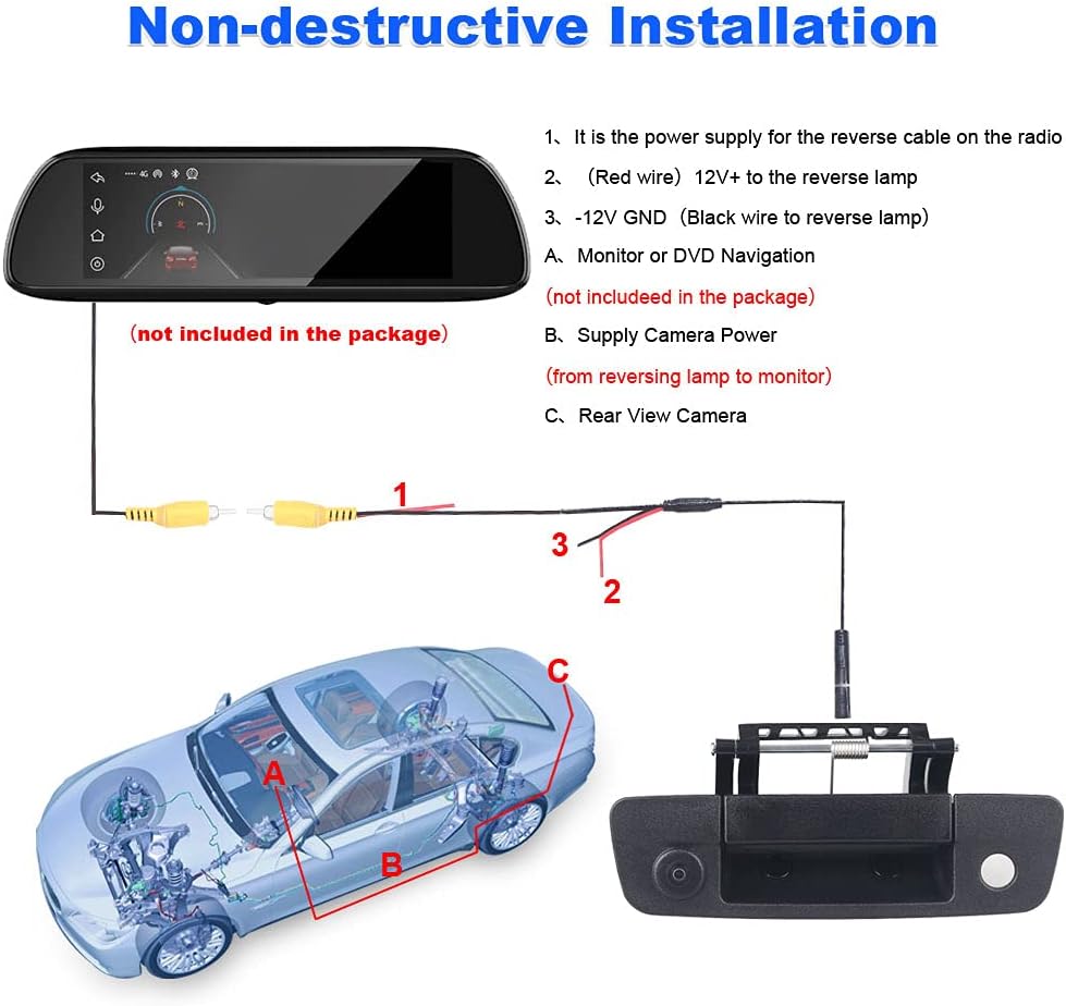 Rear View Backup Camera Tailgate Handle for Dodge Ram 1500 2500 3500 N150