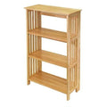 Natural Finish Wooden Folding Bookcase Storage Shelves G23124