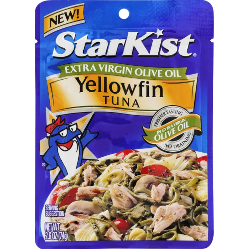 Yellowfin Tuna in Extra Virgin Olive Oil 2.6 Ounce Pouch Pack of 16 Z9312