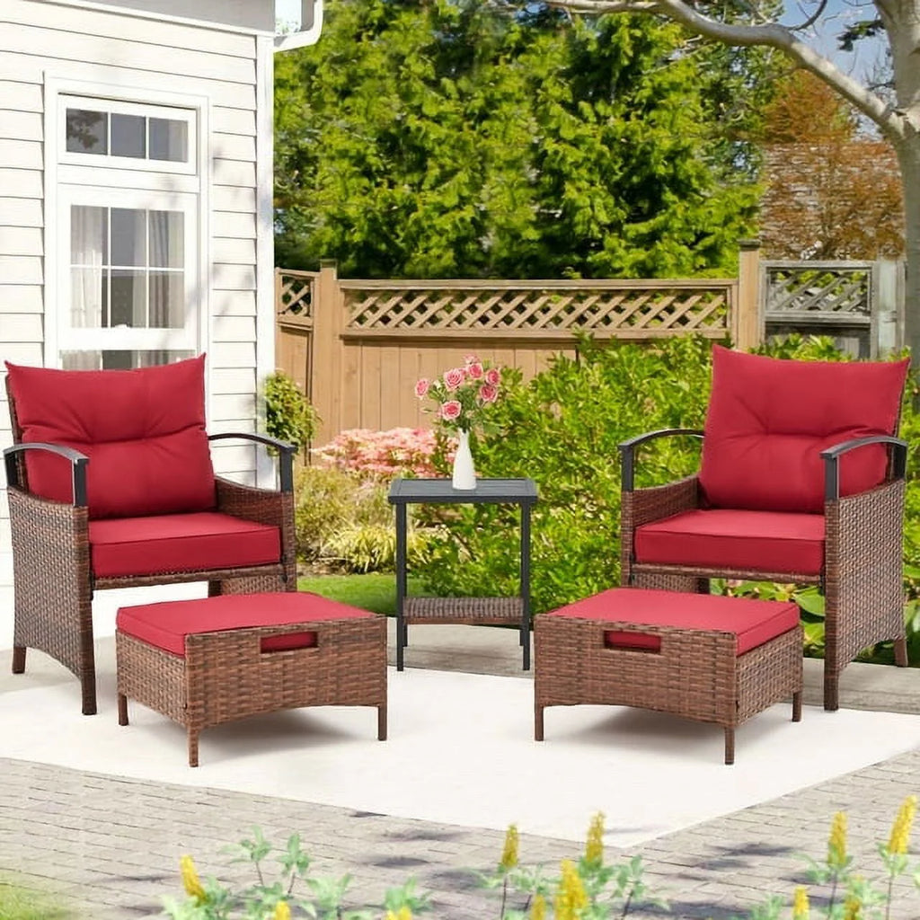 5 Pcs Outdoor Rattan Wicker Furniture Set L1879