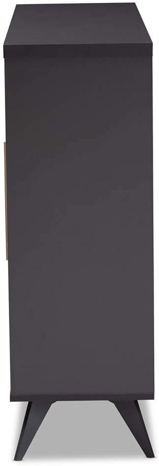 Dark Grey Oak Finished Wine Cabinet W583