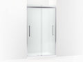 Frameless Sliding Shower Door with Crystal Clear Glass and Bright Polished Silver Frame B728