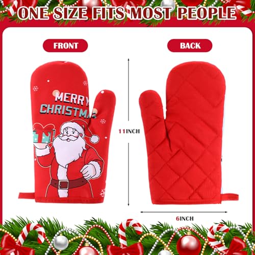 4 Pairs Christmas Oven Mitts Heat Resistant Cooking Gloves X682020