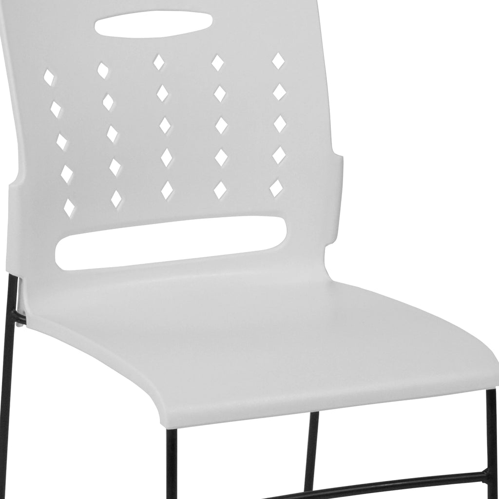 White Sled Base Stack Chair with Air-Vent Back Z255