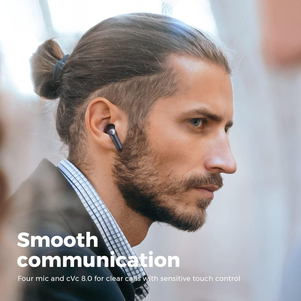 Wireless Earbuds with 14.2mm Driver, Bluetooth V5.2, Four Mic, 17.5 Hrs H6453