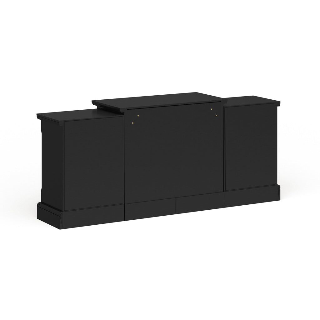 Black Faux Stone Electric Fireplace with Bookcases X24184