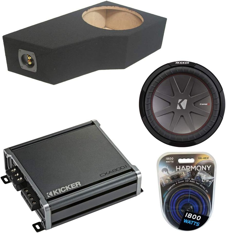 Dual 10 Kicker C10 Subwoofer Rhino Coated Sub Box Enclosure Z1750