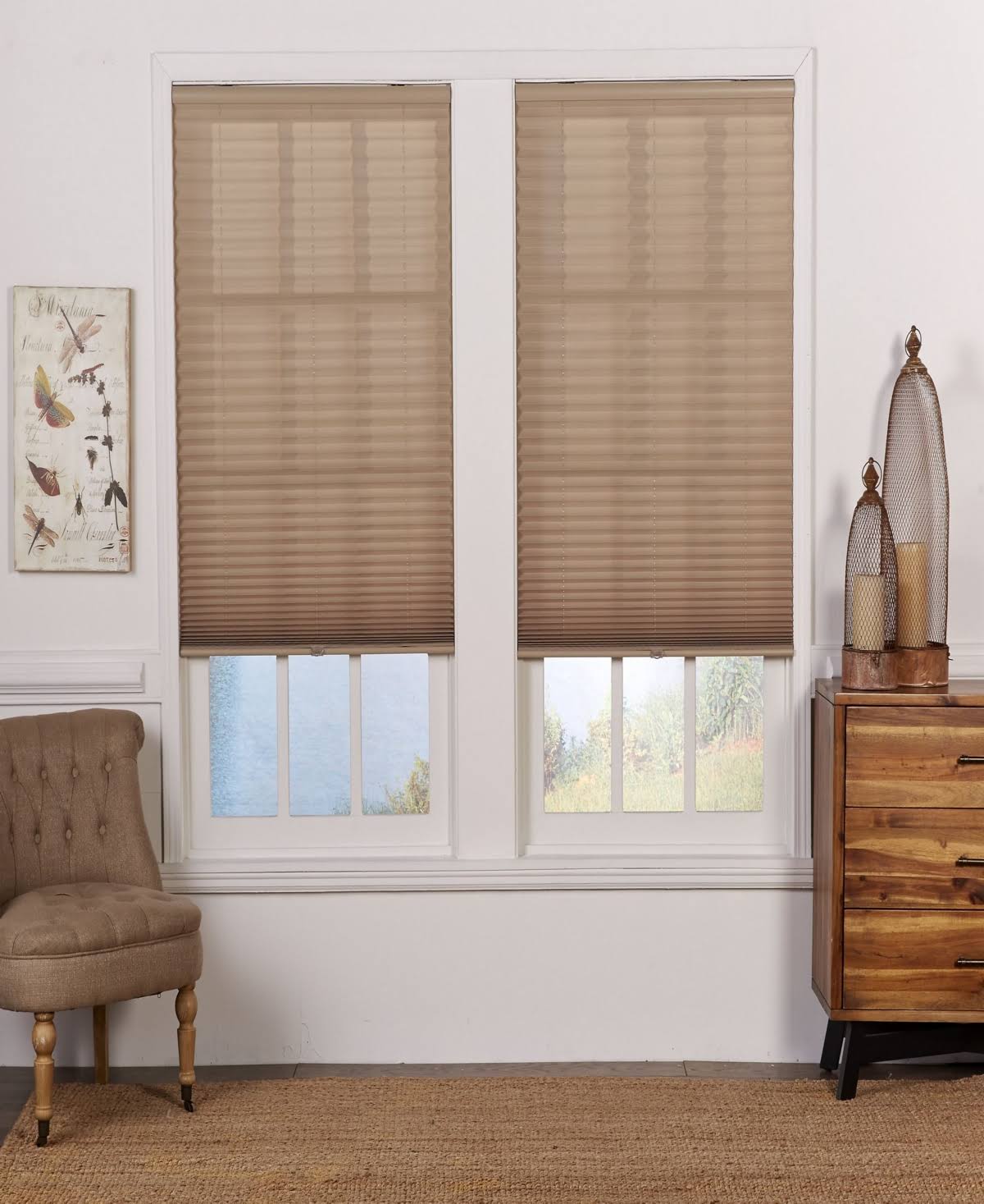Cordless Light Filtering Pleated Shade, 26x64 - Camel Q30263
