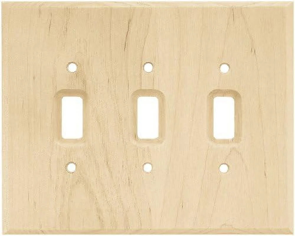 Wood Triple Toggle Switch Wall Plate X4189