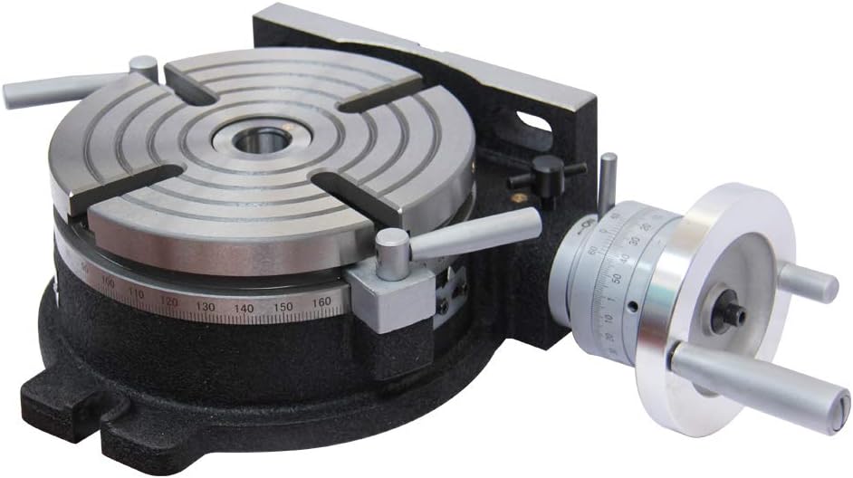 8" Rotary Table Vertical & Horizontal MT3 Center Sleeve 4 Slot Precision Milling Table H31038