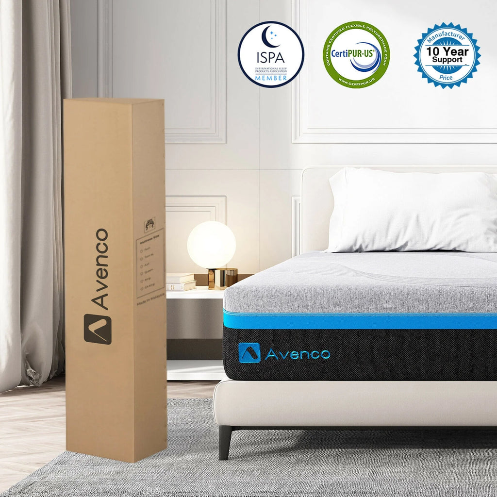10 Inch Grey Queen Gel Memory Foam Mattress K58566