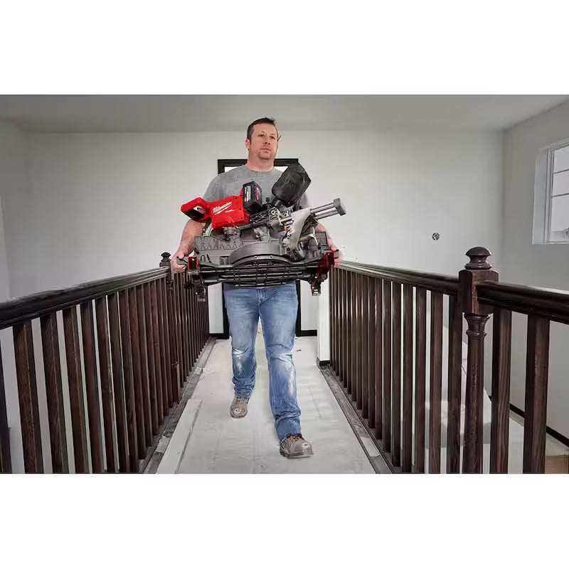 18V Lithium-Ion Brushless Cordless 12 in. Dual Bevel Sliding Compound Miter Saw Kit with Stand and Battery L902770