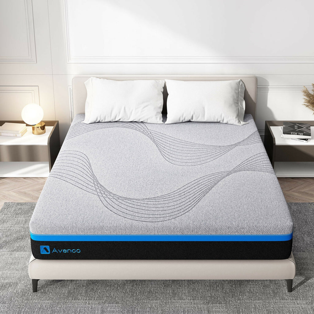 10 Inch Grey Queen Gel Memory Foam Mattress K58566