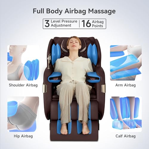 Black Full Body Airbags Massage Recliner with Zero Gravity A6698