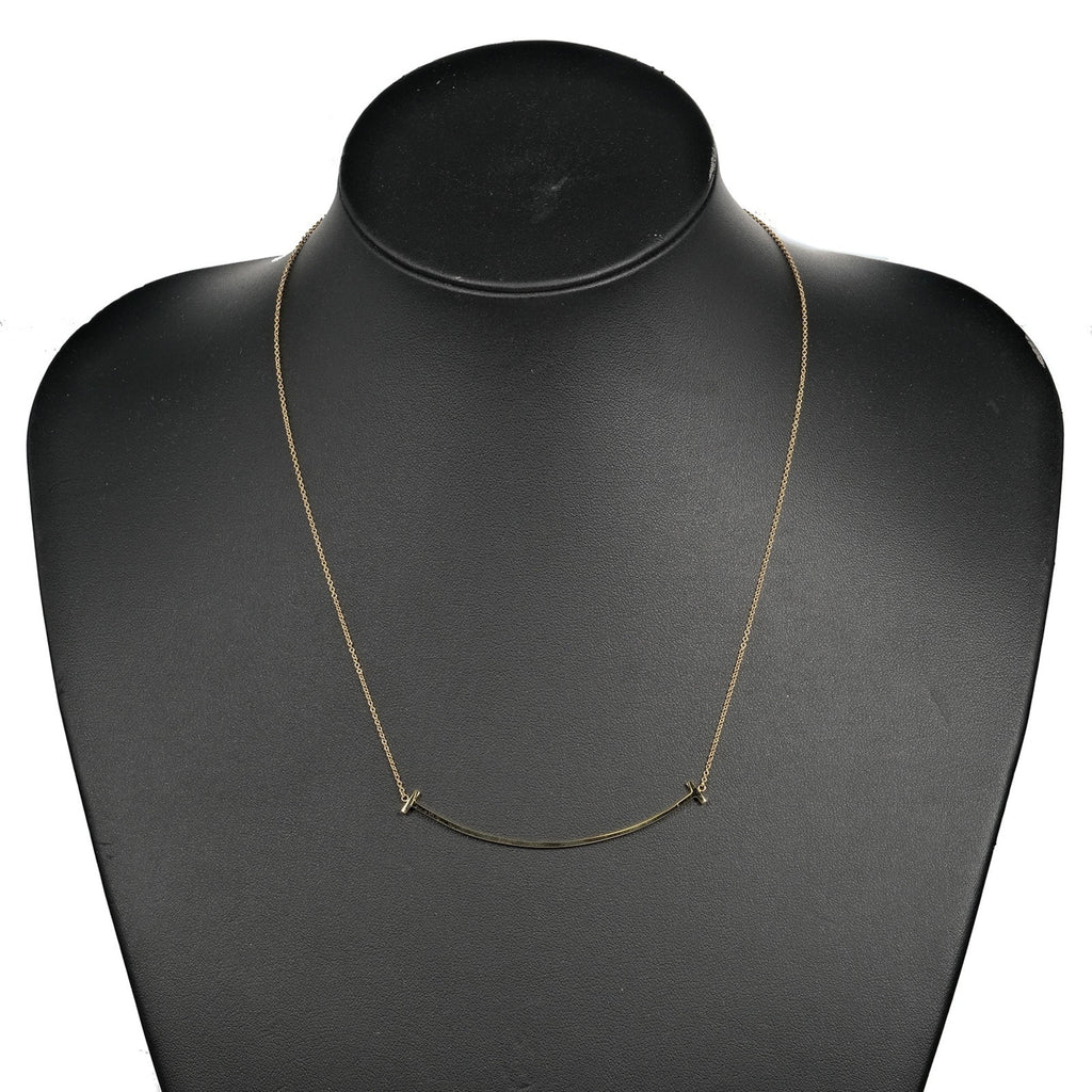 T Smile Large Necklace 6.9cm K18 YG Yellow Gold Approx. 3.8g L154052