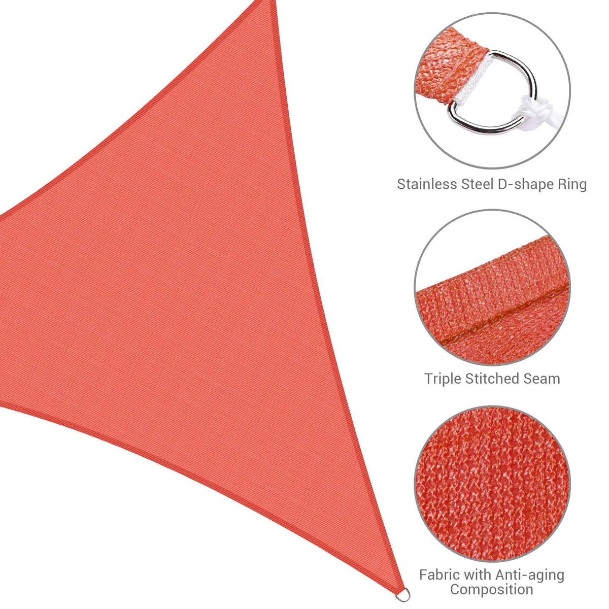 Red Triangle Sun Shade Sail Canopy N264