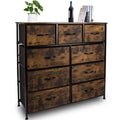 Fabric 9 Drawer Dresser with Wood Top M5841