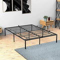 Black Metal Platform Bed Frame with Steel Slats S130155