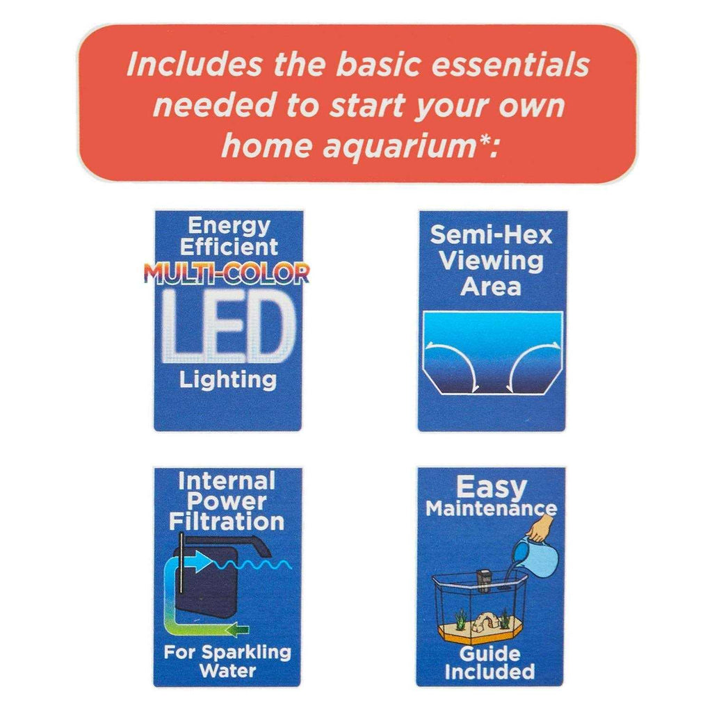 6.5-Gallon Semi-Hex Aquarium Kit with LED Lighting T26291