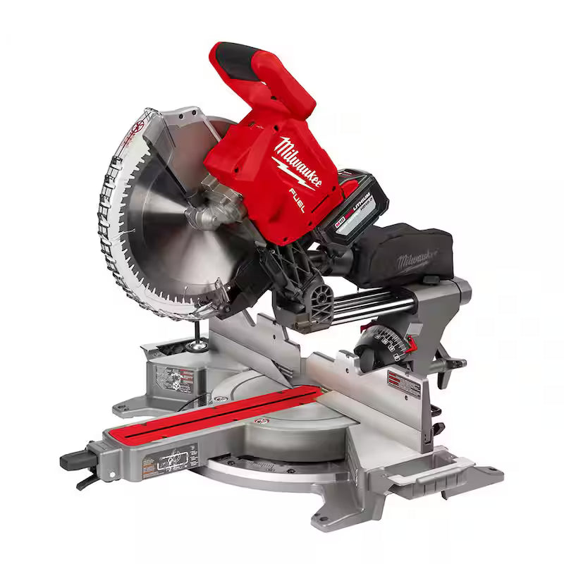 18V Lithium-Ion Brushless Cordless 12 in. Dual Bevel Sliding Compound Miter Saw Kit with Stand and Battery L902770