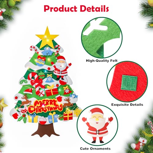 3.5ft Felt Christmas Tree with 50 Ornaments A8419